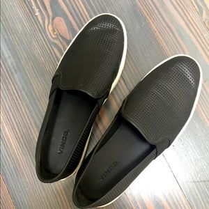 Vince Blair perforated leather slip on loafers